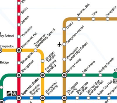 แผนที่รถไฟใต้ดิน MRT ไทเป ไต้หวัน